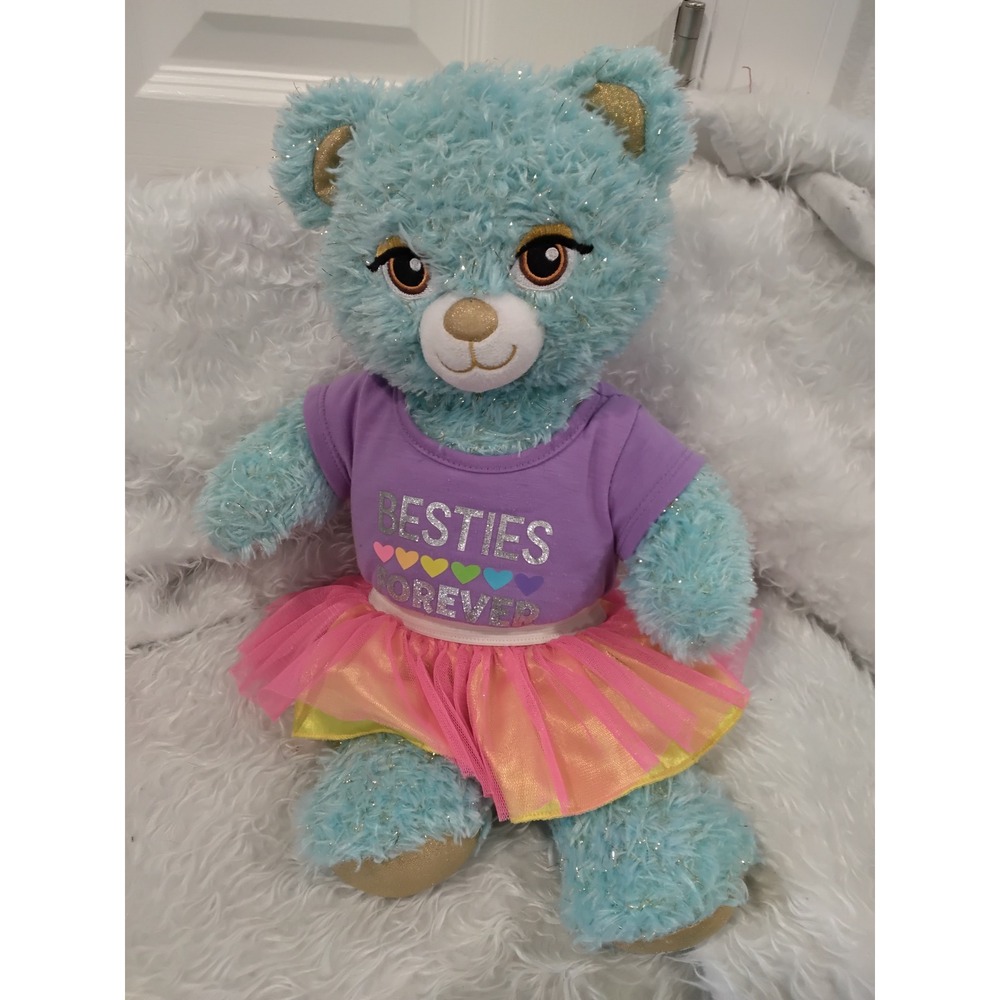 Build a Bear Workshop Sparkle Teddy Bear Blue Besties Forever Outfit Disney
